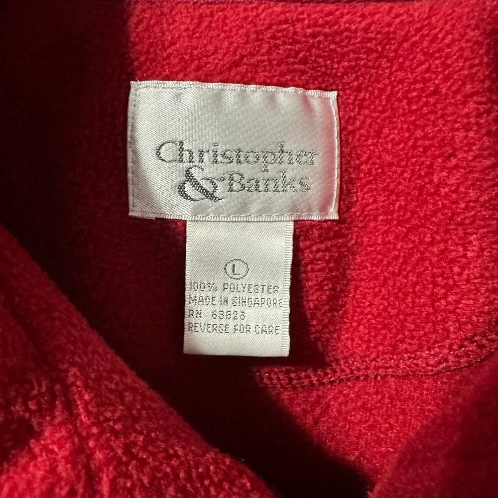 Christopher & Banks Red Cardigan  Penguin design Size Large - Picture 11 of 14